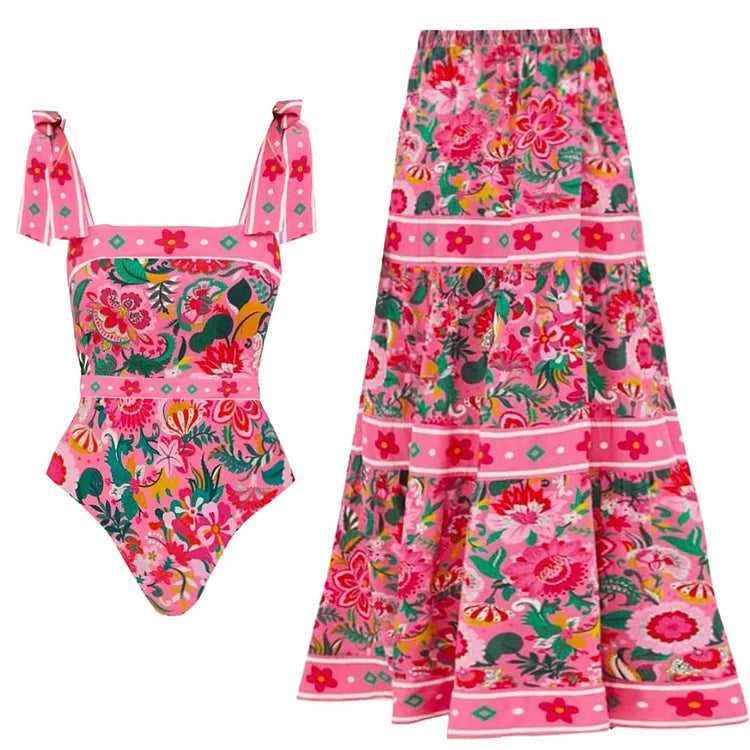 ABRIANA - COSTUME INTERO E GONNA CON STAMPA