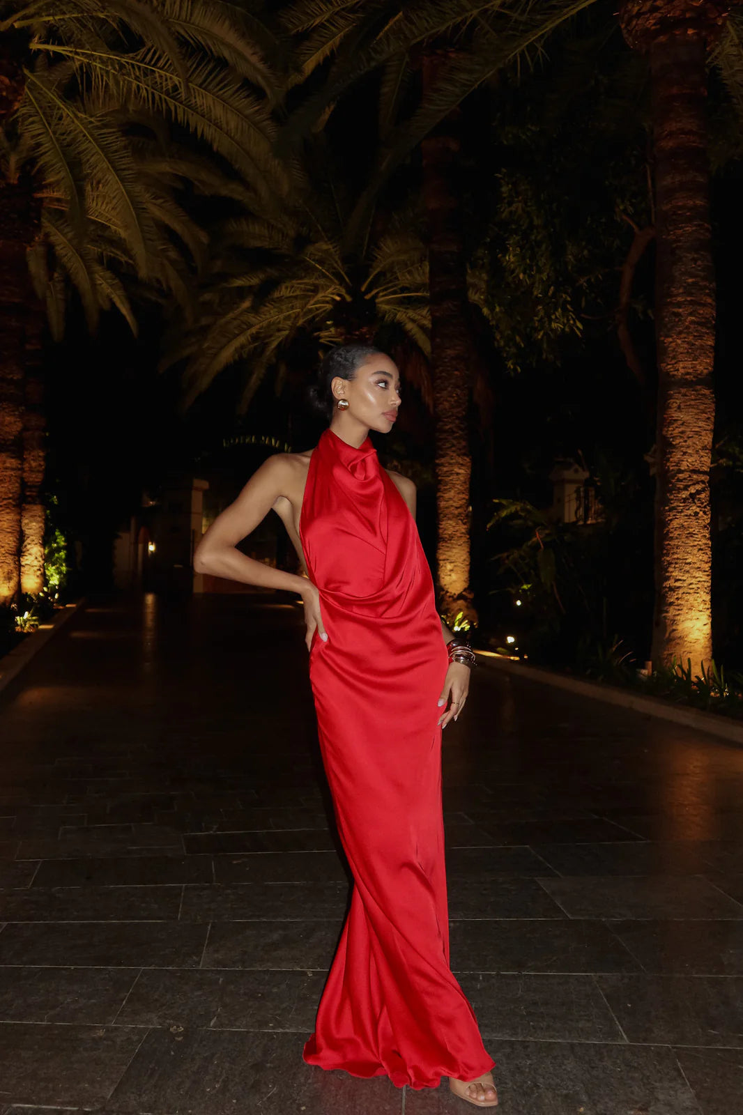 GINEVRA - ABITO LUNGO CON SCOLLO DRAPPEGGIATO