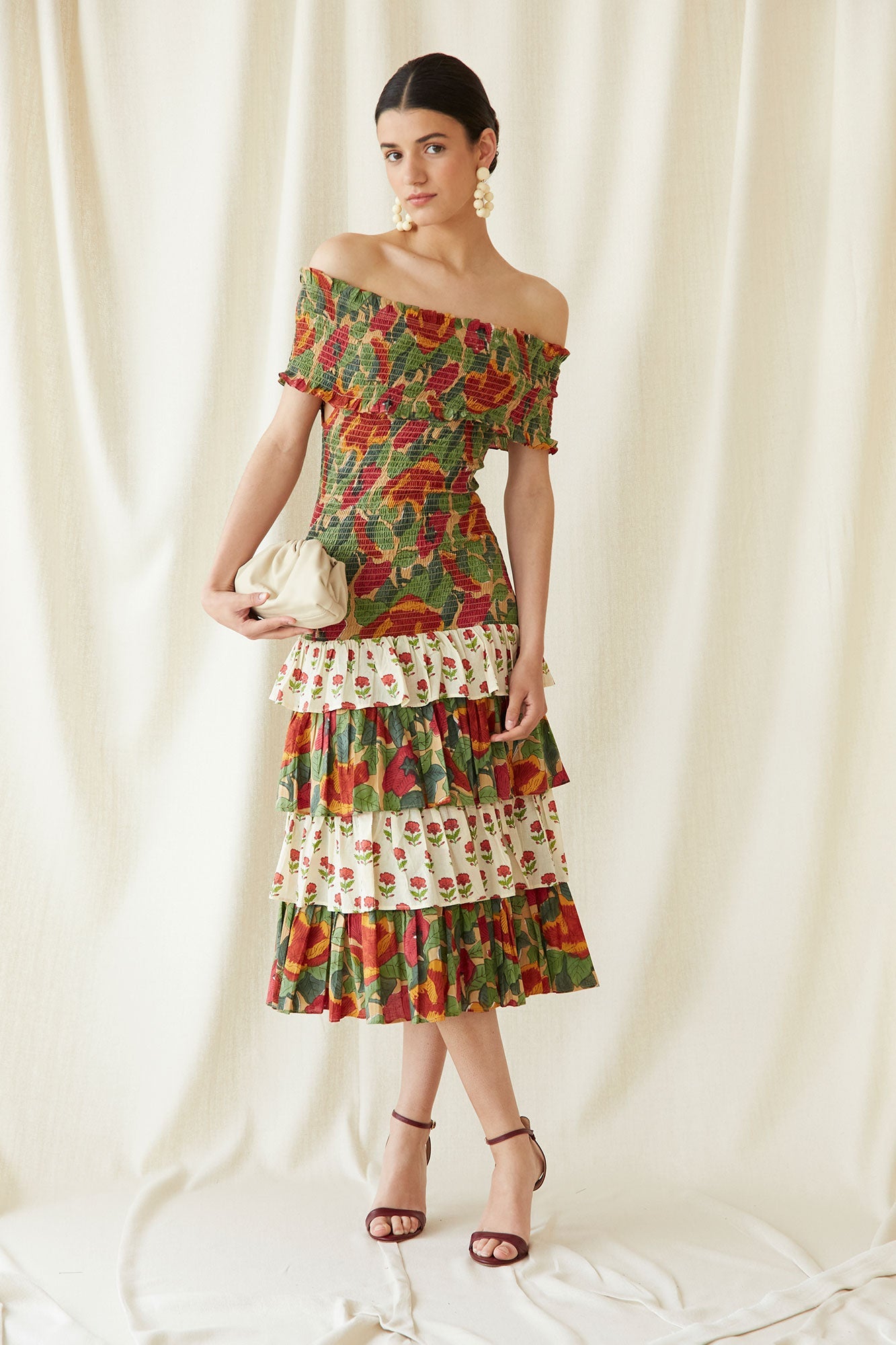 DAFNE - ABITO MIDI CON STAMPA FLOREALE