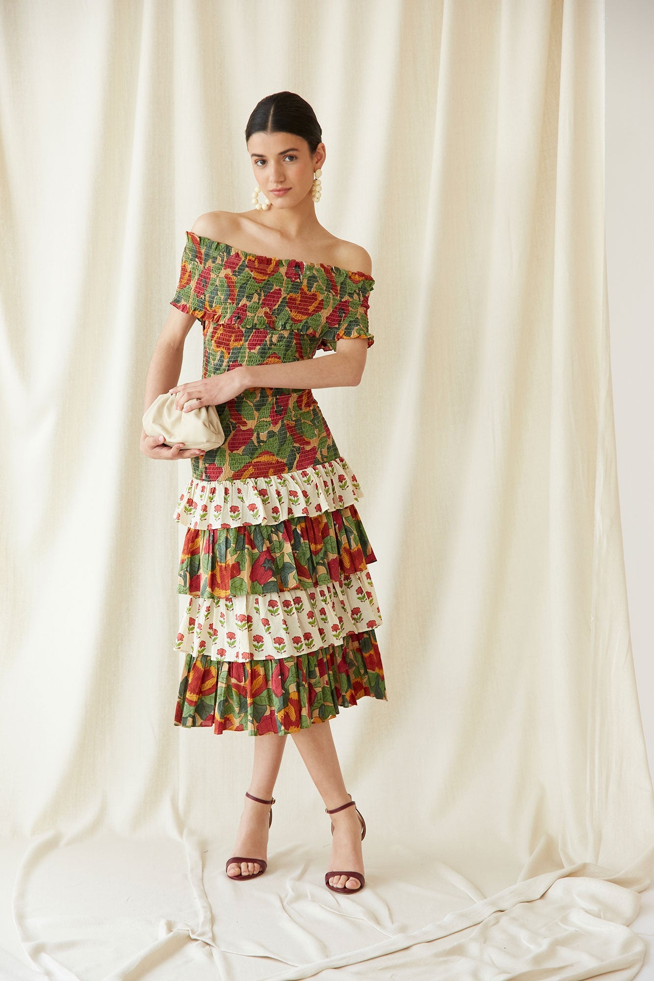DAFNE - ABITO MIDI CON STAMPA FLOREALE