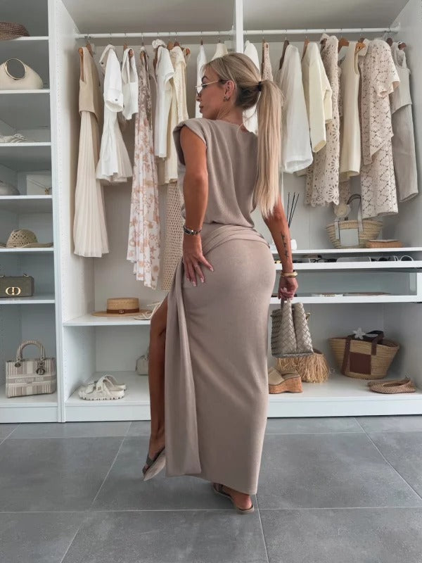 MARZIA - COMPLETO CON BLUSA SMANICATA E GONNA