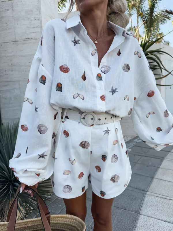 EUGENIA - COMPLETO CAMICIA OVER E SHORT FLUIDO