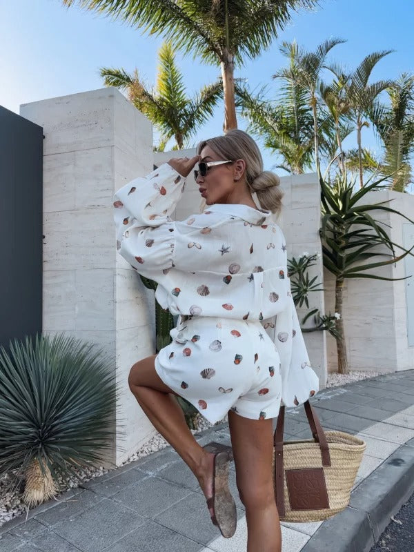 EUGENIA - COMPLETO CAMICIA OVER E SHORT FLUIDO