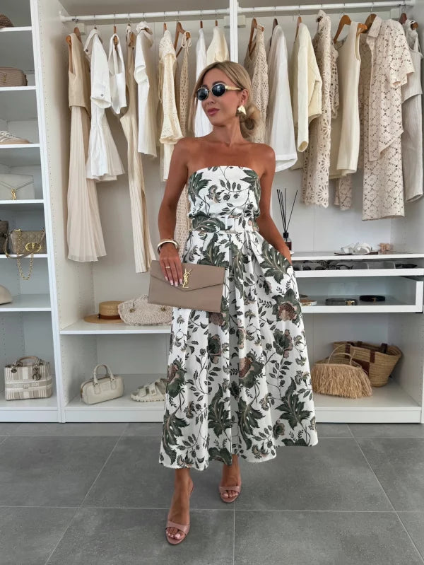 CONCETTA - ABITO ESTAMPATO SENZA SPALLINE