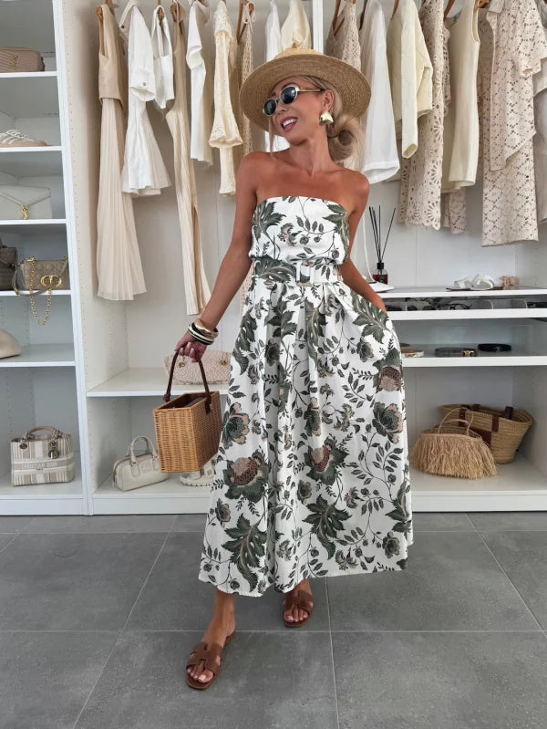 CONCETTA - ABITO ESTAMPATO SENZA SPALLINE
