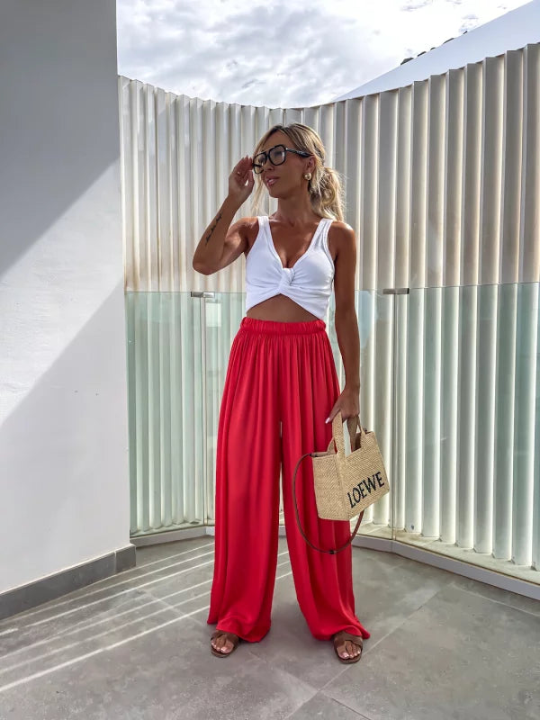 LINA - PANTALONI LARGHI IN VISCOSA