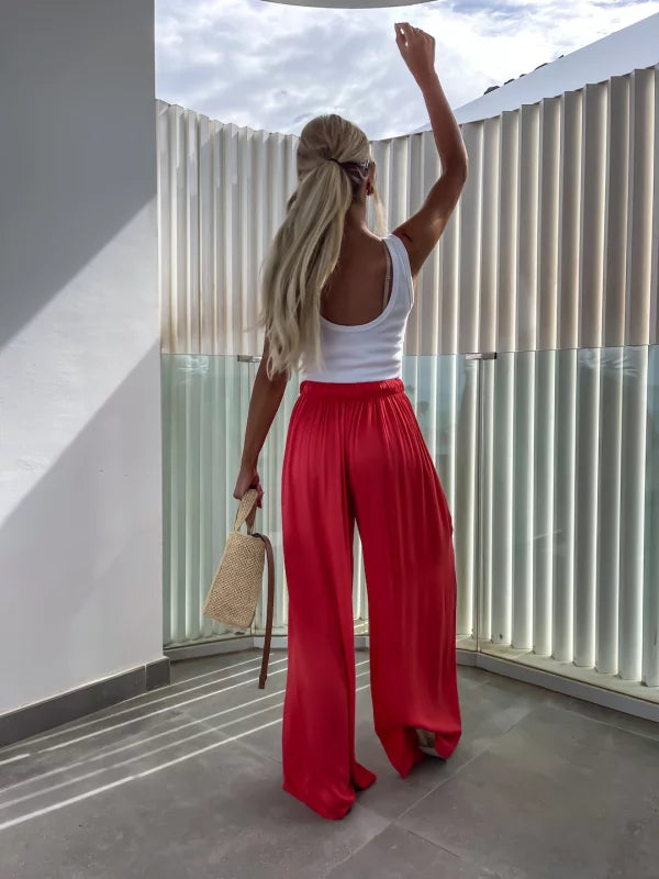 LINA - PANTALONI LARGHI IN VISCOSA