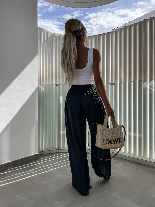 LINA - PANTALONI LARGHI IN VISCOSA