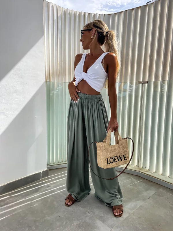 LINA - PANTALONI LARGHI IN VISCOSA