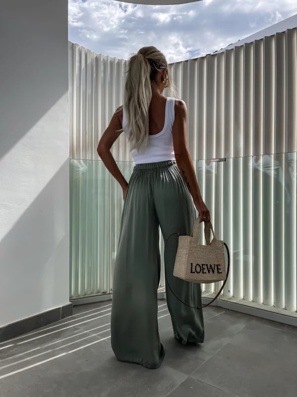 LINA - PANTALONI LARGHI IN VISCOSA