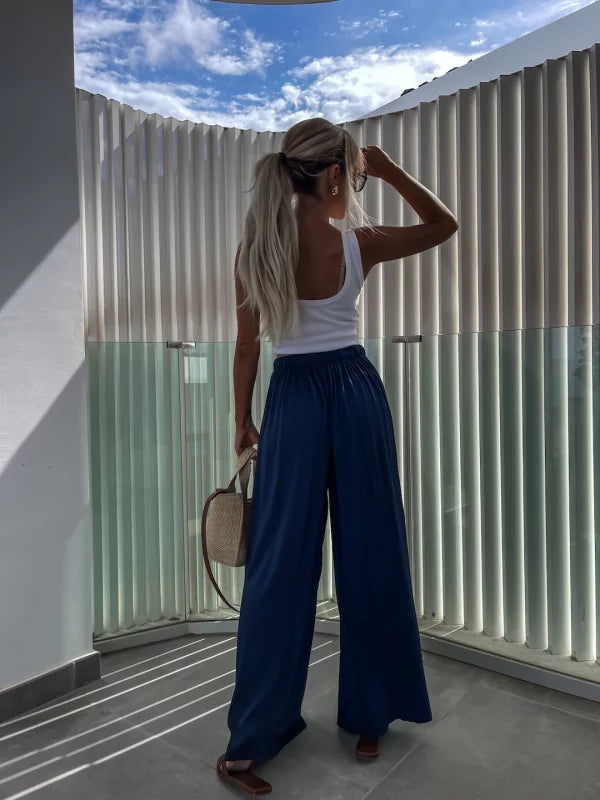 LINA - PANTALONI LARGHI IN VISCOSA