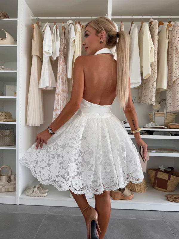 CAMILLA - ABITO CORTO IN PIZZO SENZA MANICHE