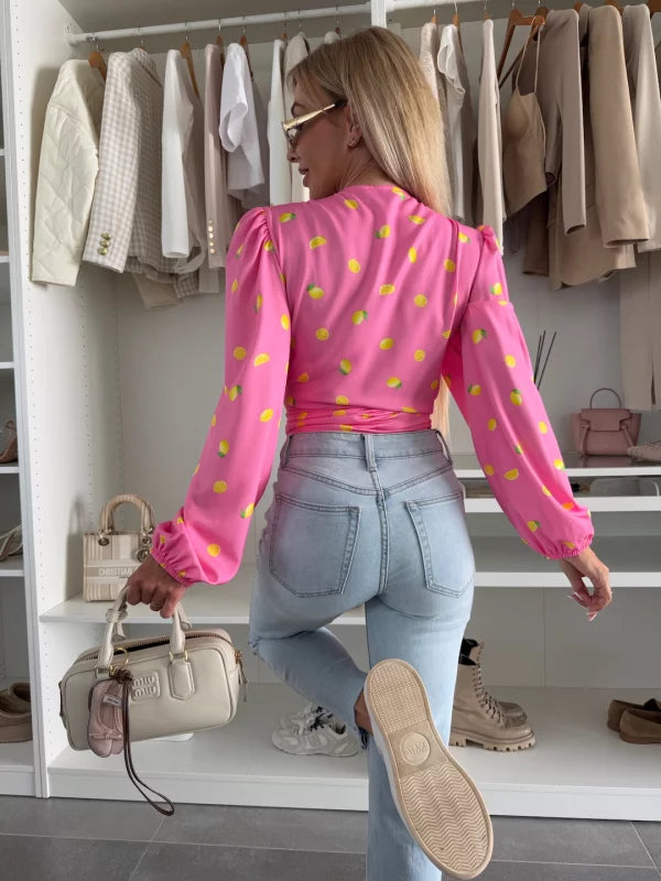 GABRIELA - CAMICETTA CROSSOVER A MANICHE LUNGHE
