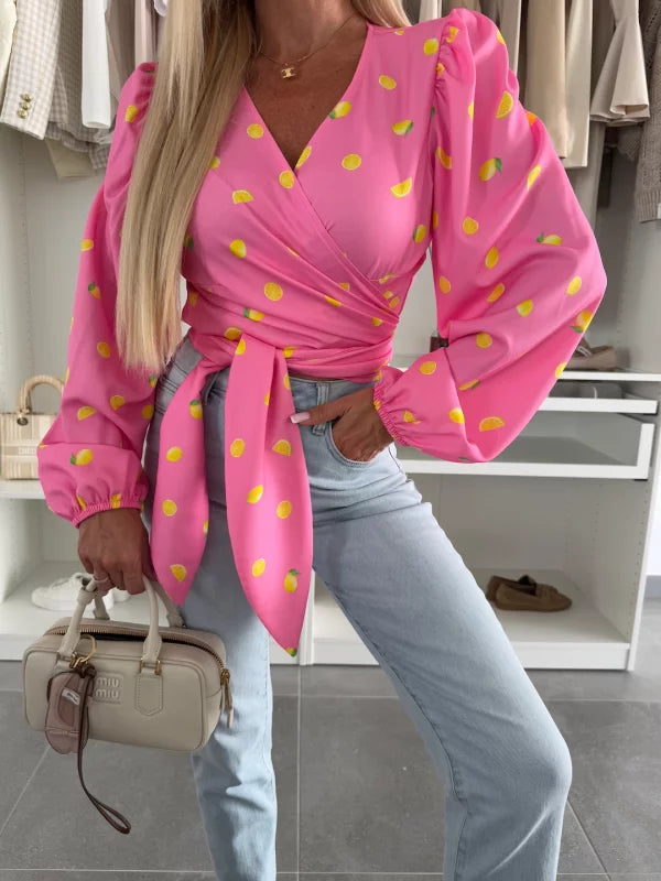 GABRIELA - CAMICETTA CROSSOVER A MANICHE LUNGHE