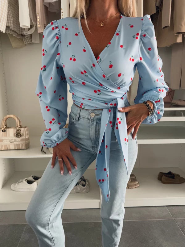 GABRIELA - CAMICETTA CROSSOVER A MANICHE LUNGHE