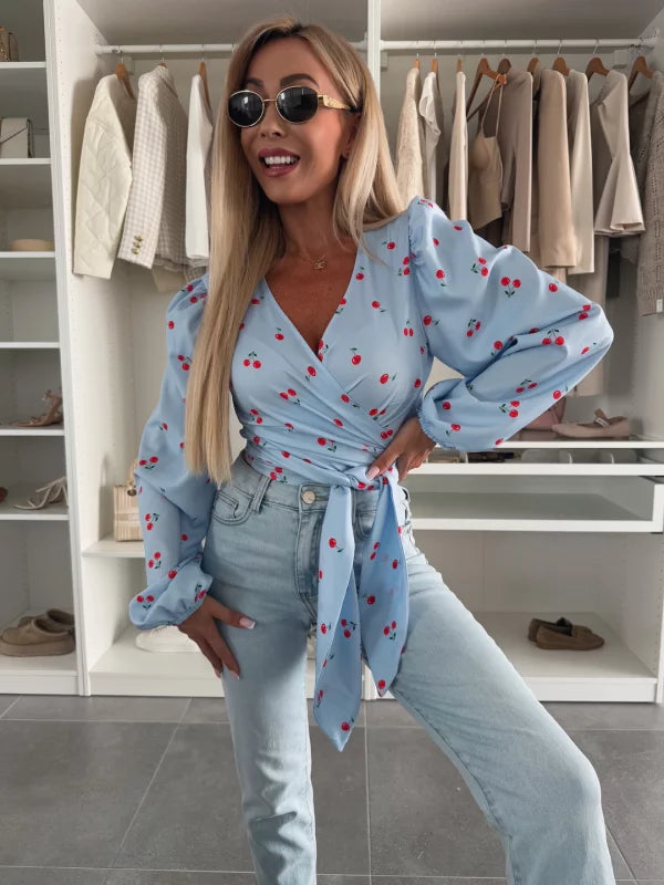 GABRIELA - CAMICETTA CROSSOVER A MANICHE LUNGHE