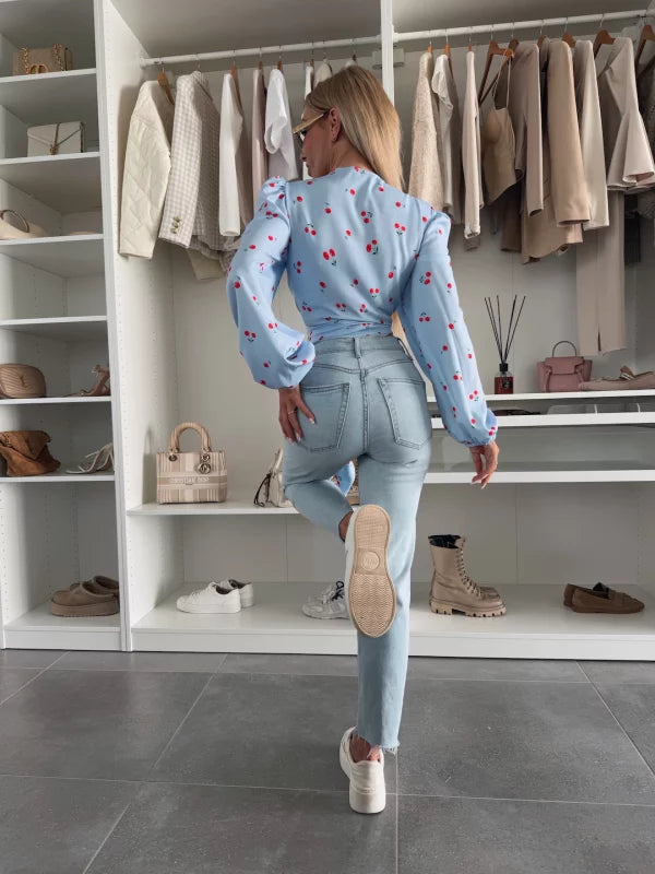 GABRIELA - CAMICETTA CROSSOVER A MANICHE LUNGHE