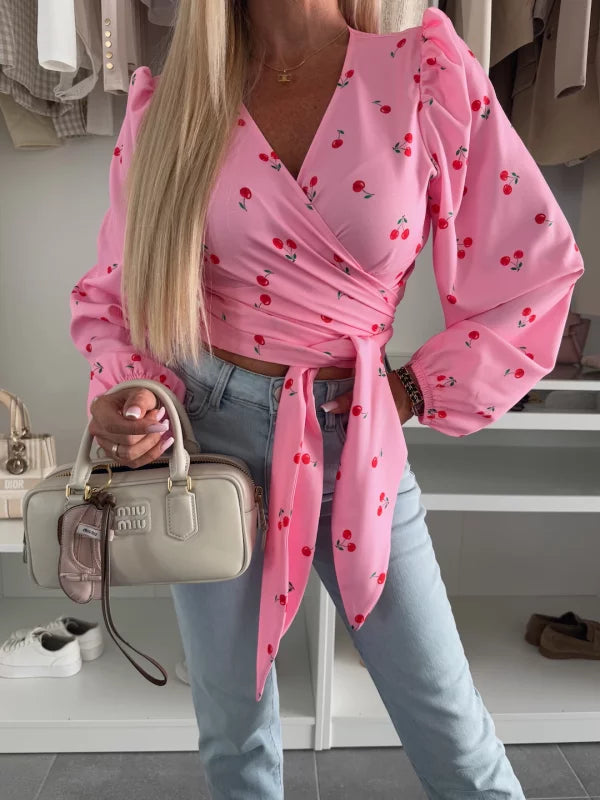 GABRIELA - CAMICETTA CROSSOVER A MANICHE LUNGHE