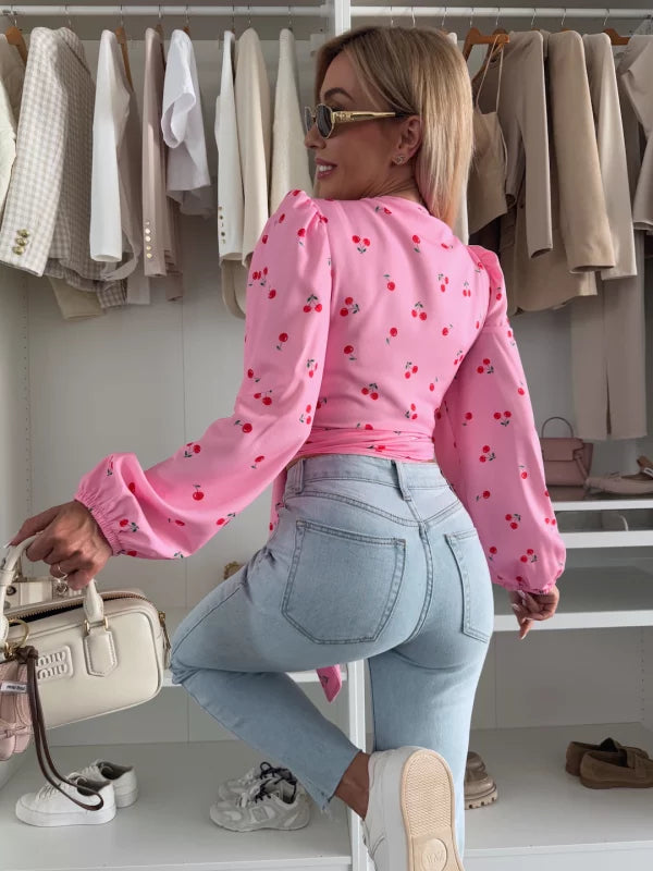 GABRIELA - CAMICETTA CROSSOVER A MANICHE LUNGHE