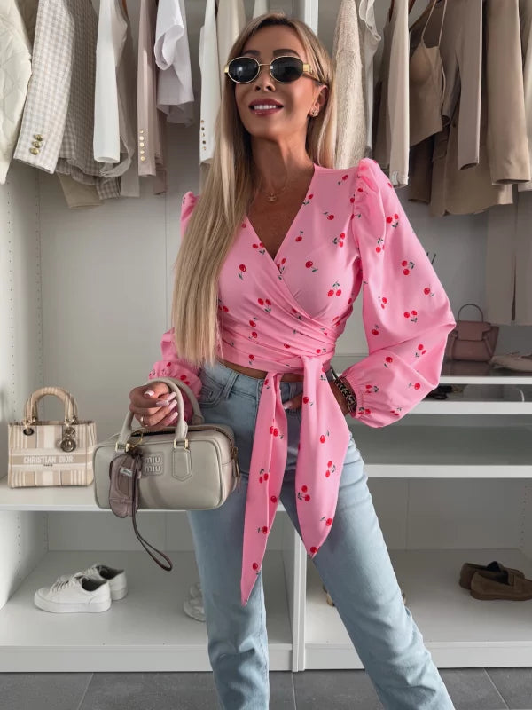 GABRIELA - CAMICETTA CROSSOVER A MANICHE LUNGHE