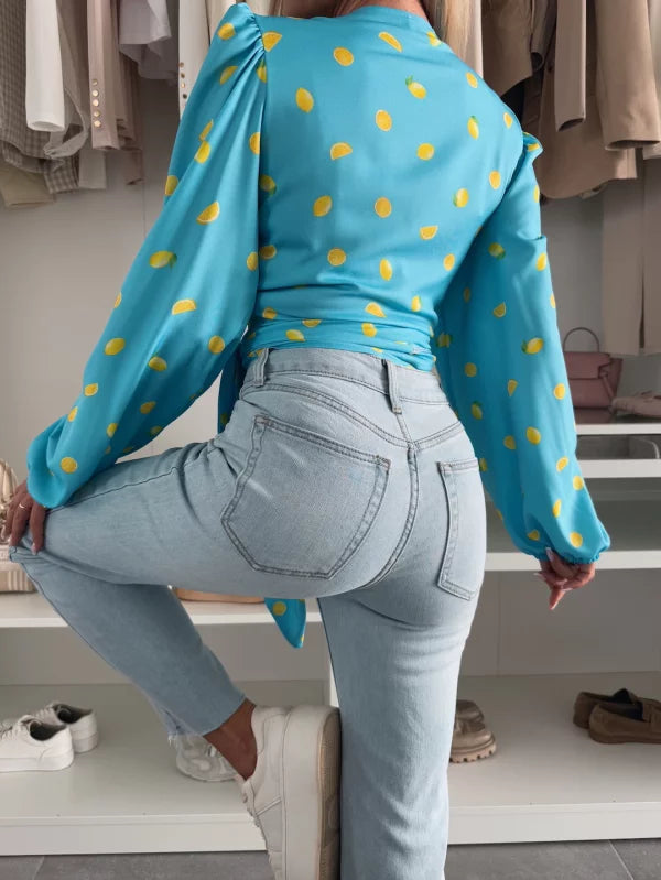 GABRIELA - CAMICETTA CROSSOVER A MANICHE LUNGHE