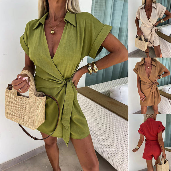 MARIBEL - TUTA CON CINTURA ANNODATA