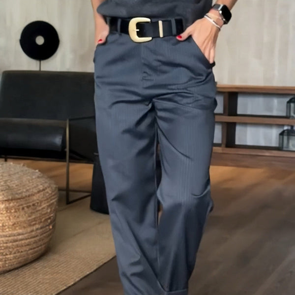 LEILA - PANTALONI DRITTI A VITA ALTA