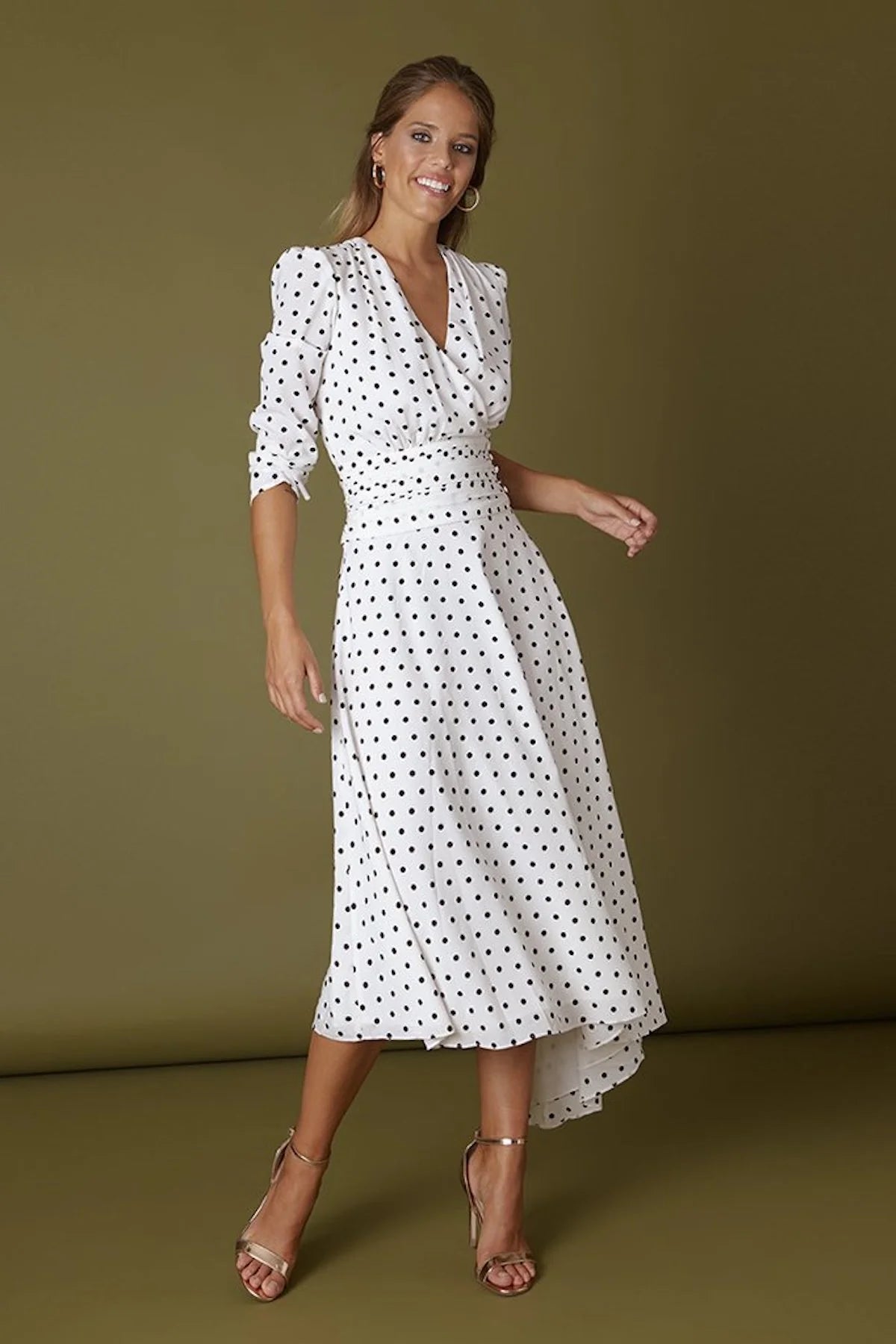 LUDOVICA - ABITO MIDI CON STAMPA A POIS