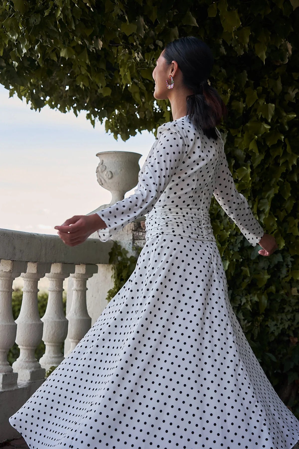 LUDOVICA - ABITO MIDI CON STAMPA A POIS