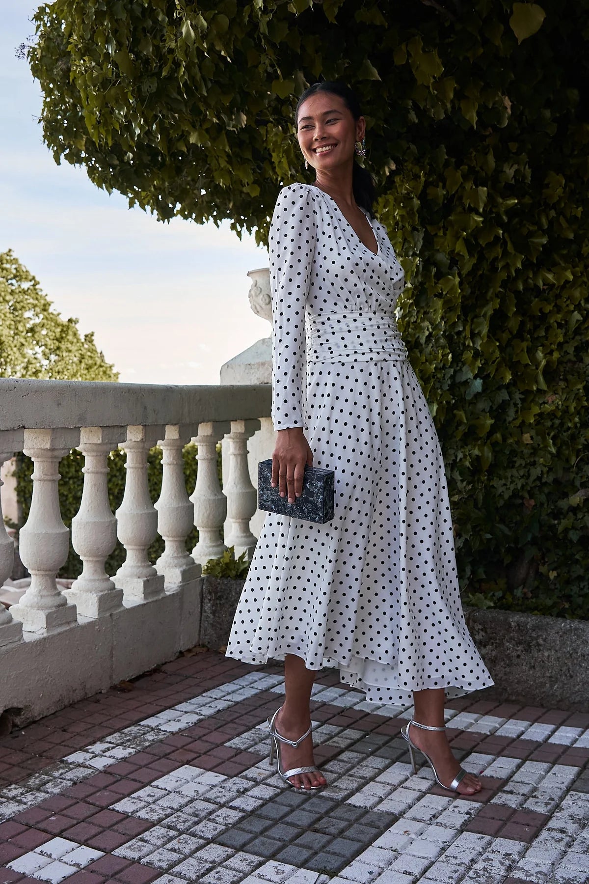 LUDOVICA - ABITO MIDI CON STAMPA A POIS