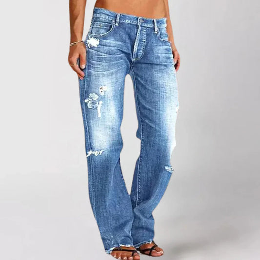 INDIRA - JEANS CON EFFETTO SFRANGIATO