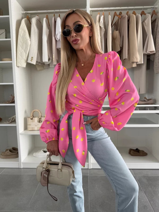 GABRIELA - CAMICETTA CROSSOVER A MANICHE LUNGHE