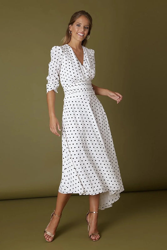 LUDOVICA - ABITO MIDI CON STAMPA A POIS